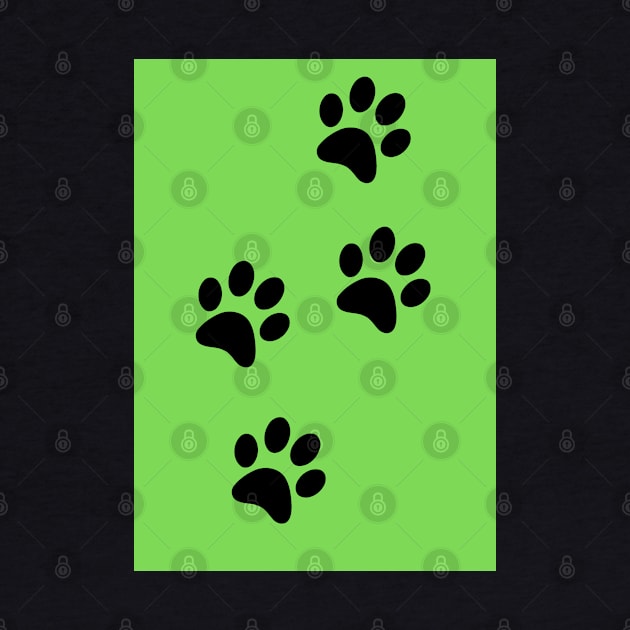 Black Pawprints on Light Green by Blue Butterfly Designs 